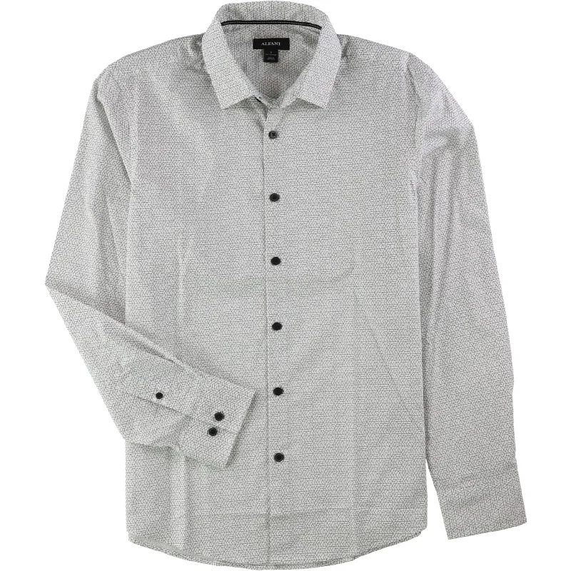 Men's Long - Line Oversized Casual Shirts in Dark Gray for a Relaxed and Modern LookAlfani Mens Donovan Button Up Shirt