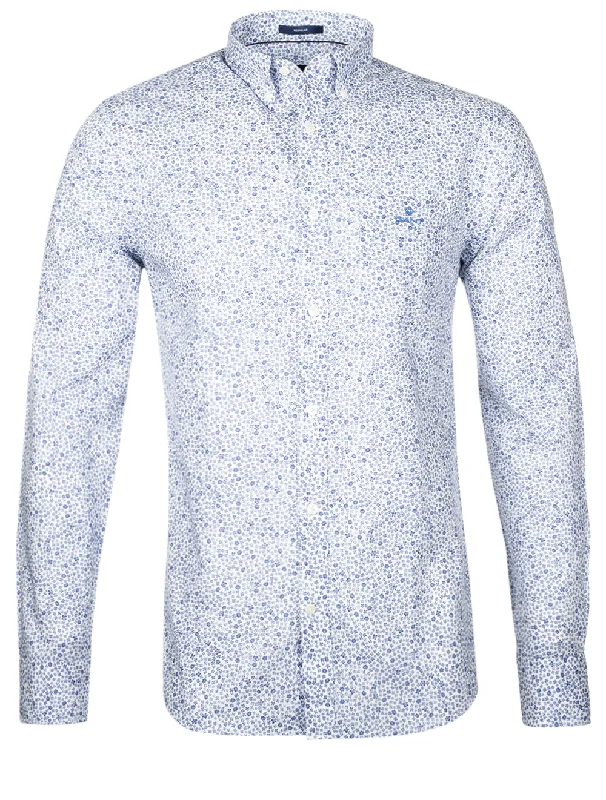 Men's Organic Cotton Casual Shirts with a Soft Handfeel for Everyday ComfortRegular Fit Freedom Flower Print Shirt Eggshell