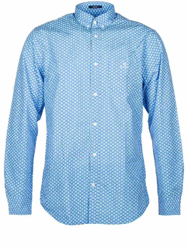 Plus Size Men's Plaid Flannel Casual Shirts in Earth Tones for a Cozy Fall OutfitRegular Micro Star Shirt Clear Blue