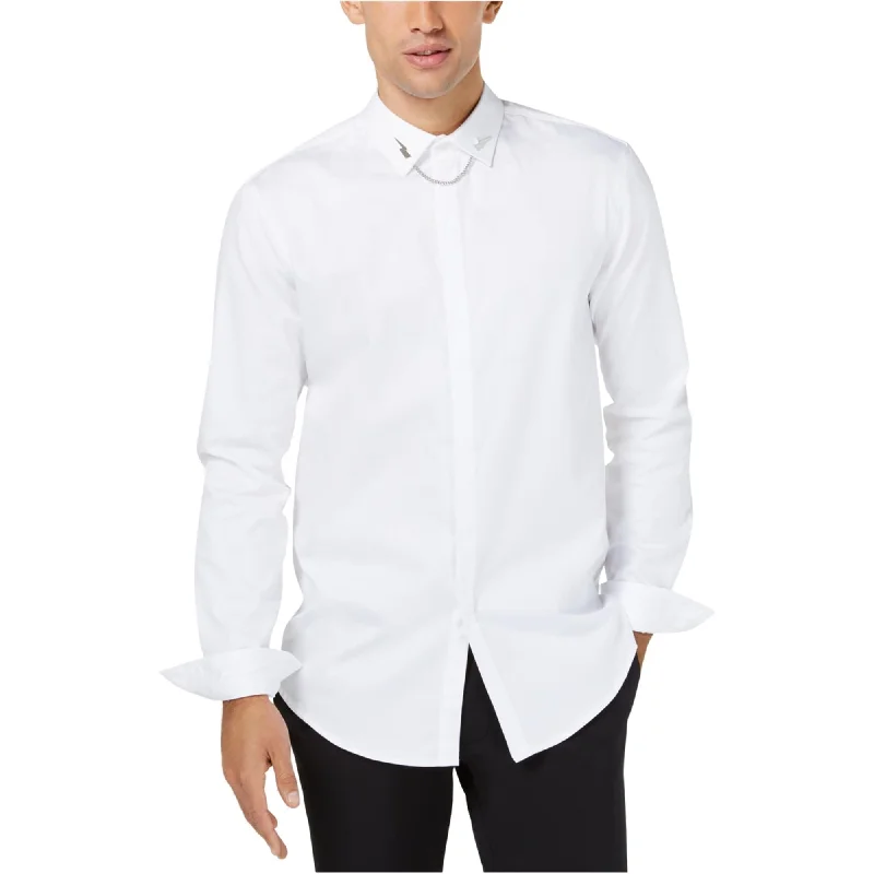 Men's Organic Cotton Casual Shirts with a Soft Handfeel for Everyday ComfortI-N-C Mens Bolt Chain Button Up Shirt