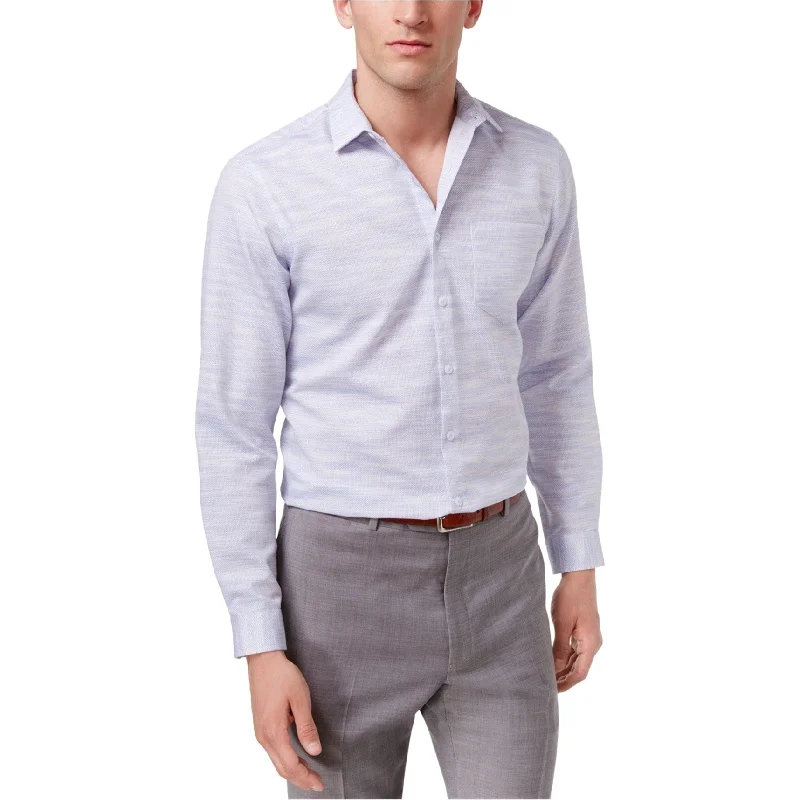 Men's Sustainable Recycled Material Casual Shirts for Eco - Conscious ConsumersI-N-C Mens Textured Waves Button Up Shirt