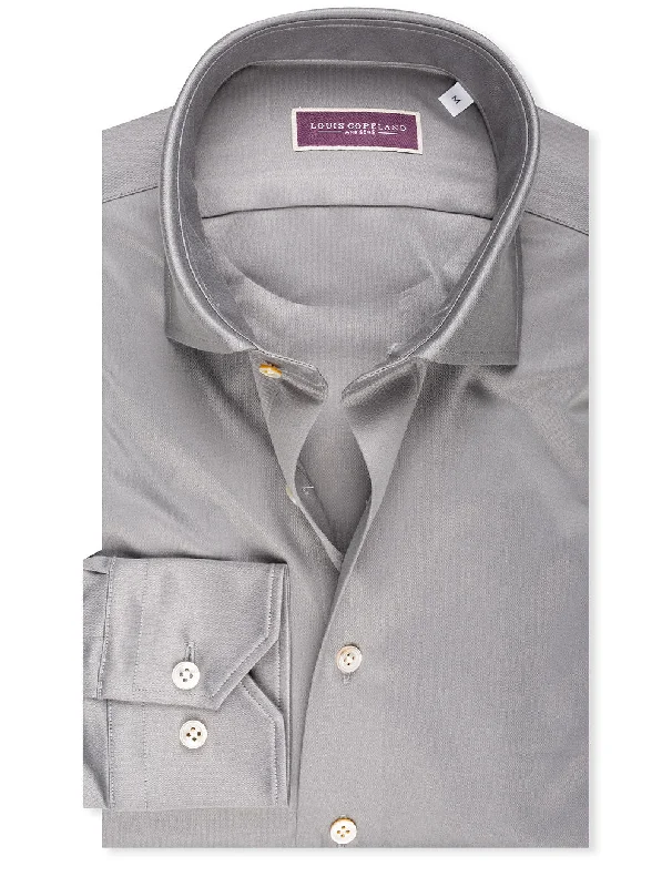 Men's Embroidered Detail Casual Shirts in Beige for a Touch of EleganceJersey Shirt Grey