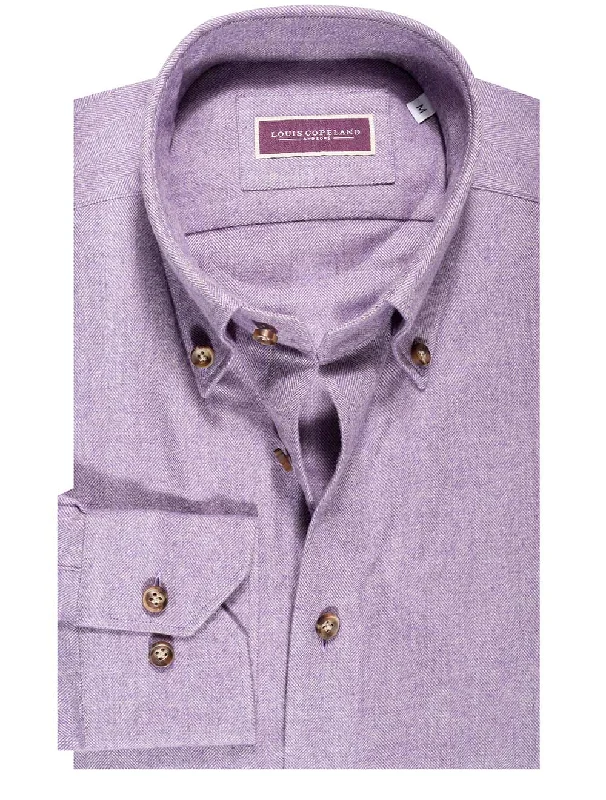 Men's Wrinkle - Resistant Polyester Blend Casual Shirts for Easy Travel and MaintenancePogba Herringbone Shirt Purple