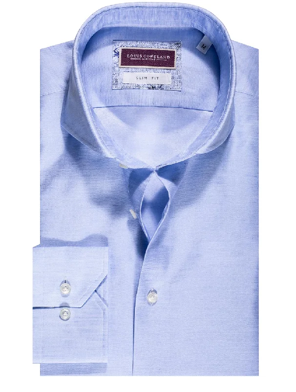 Men's Sustainable Recycled Material Casual Shirts for Eco - Conscious ConsumersMississippi Linen Mix Slim Fit Shirt Blue