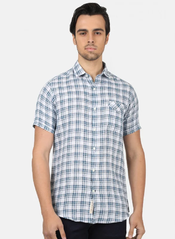 Men's Organic Cotton Casual Shirts with a Soft Handfeel for Everyday ComfortMen Blue Check Shirts