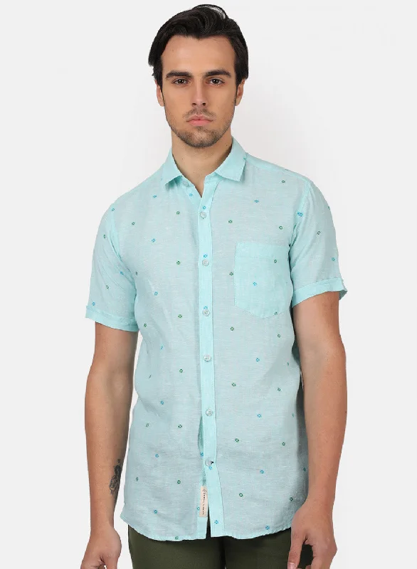 Men's Graphic - Printed Casual Shirts with Pop - Culture References for a Fun and Stylish LookMen Blue Printed Shirts