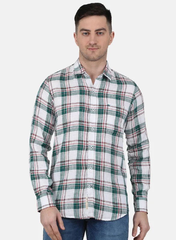 Men's Button - Down Oxford Casual Shirts in Crisp White for a Classic and Versatile StyleMen Green Check Shirt