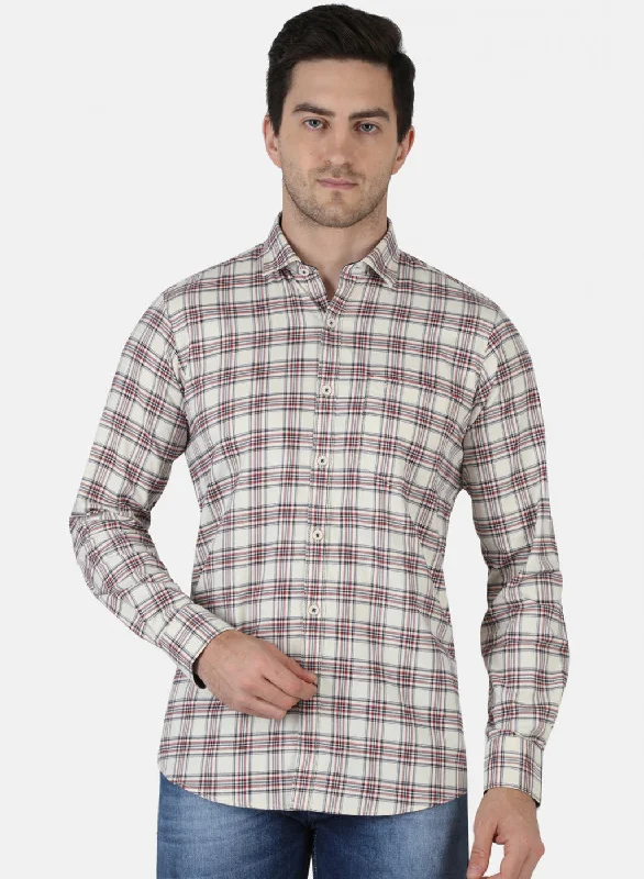 Men's Thermal - Lined Casual Shirts in Black for Added Warmth in Cold WeatherMen Red Check Shirt