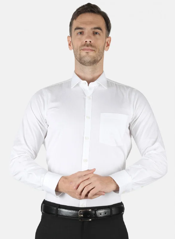 Men's Thermal - Lined Casual Shirts in Black for Added Warmth in Cold WeatherMen White Printed Shirt