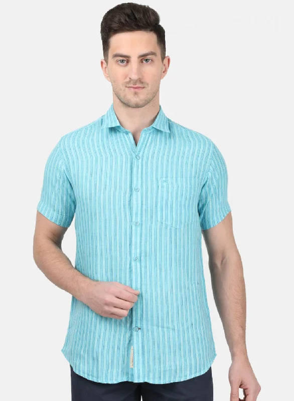 Men's Graphic - Printed Casual Shirts with Pop - Culture References for a Fun and Stylish LookMens Blue Stripe Shirt