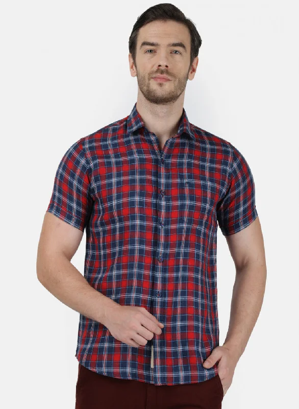 Men's Thermal - Lined Casual Shirts in Black for Added Warmth in Cold WeatherMens Maroon Check Shirt