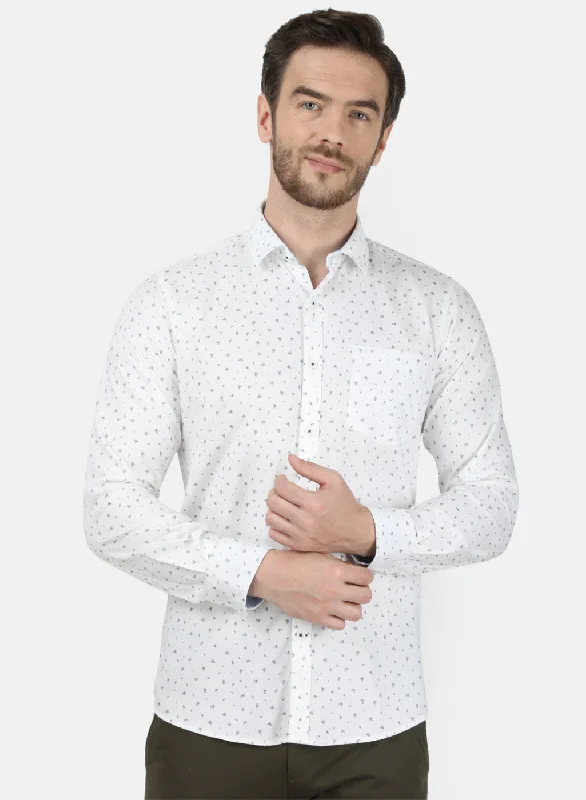 Men's Short - Sleeve Linen Casual Shirts in Light Khaki for a Breathable Summer OptionMens White Printed Shirt