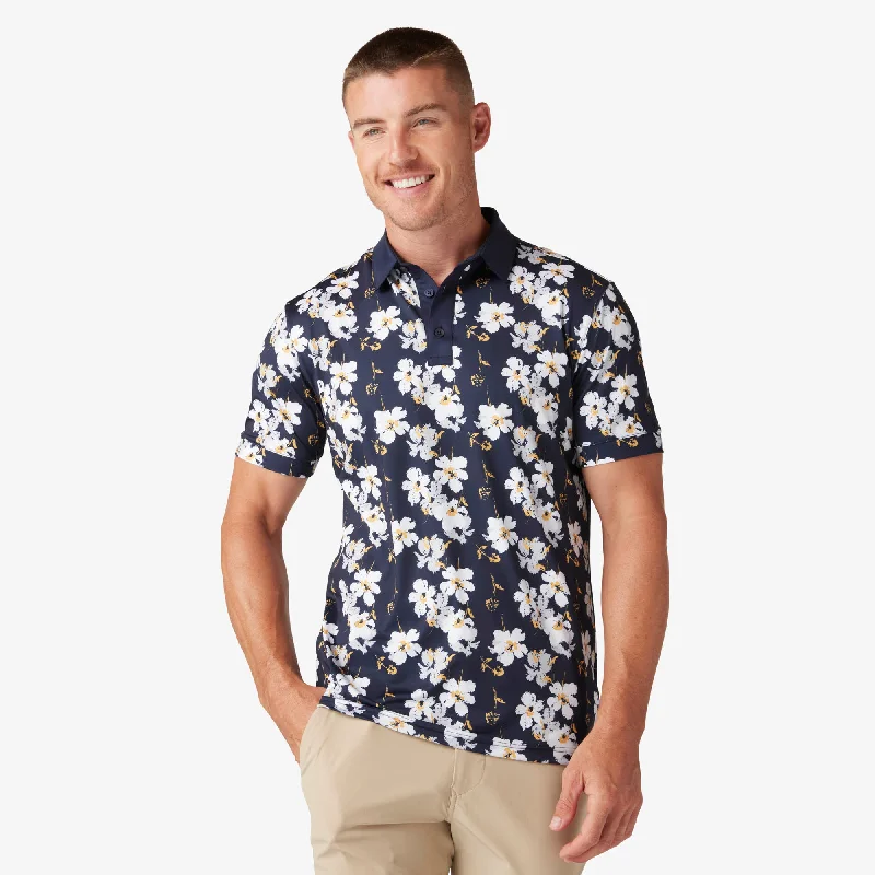 Men's Two - Tone Contrast Panel Casual Shirts in White and Navy for a Stylish and Eye - Catching DesignNavy Birmingham Floral