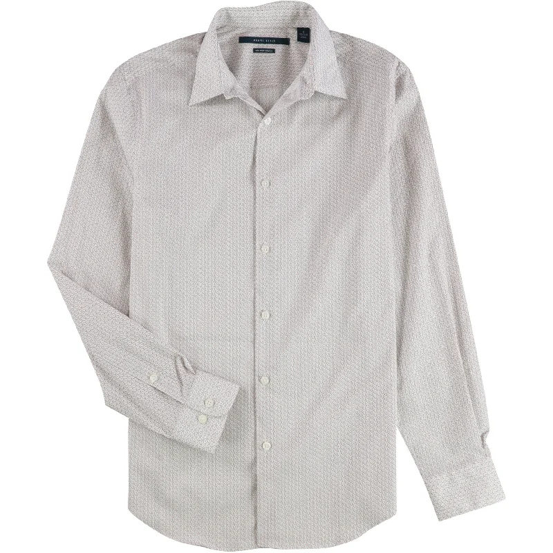 Men's Linen Blend Casual Shirts with Roll - Up Sleeves for a Summer Beach LookPerry Ellis Mens Classic-Fit Button Up Shirt