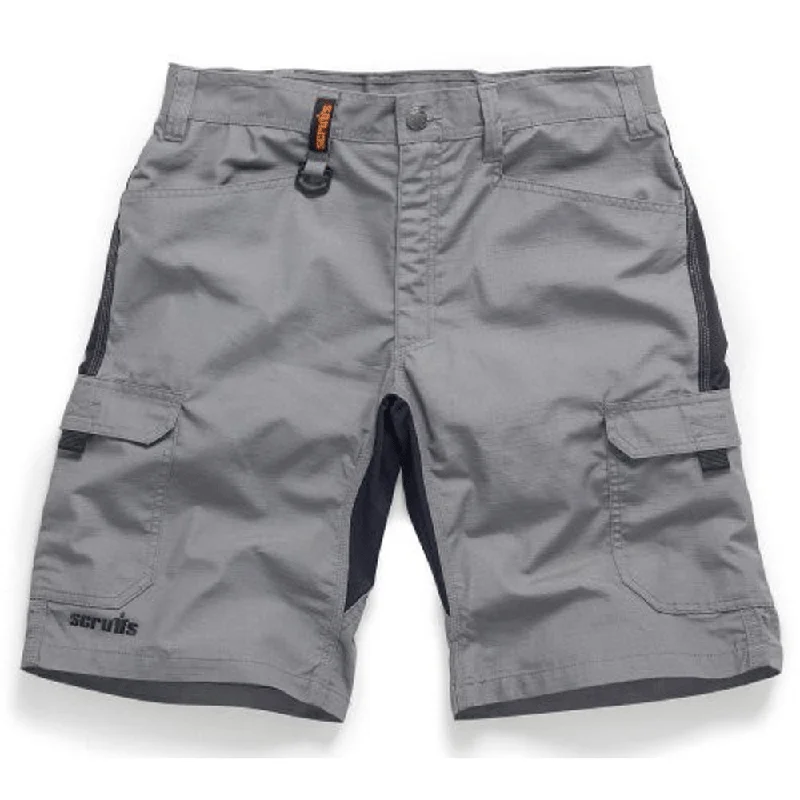 Men's zip - pocket canvas shorts for added functionality during travelScruffs Trade Flex Shorts