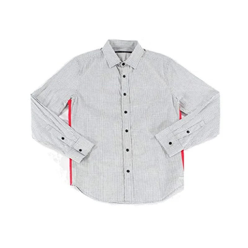 Men's Linen Blend Casual Shirts with Roll - Up Sleeves for a Summer Beach LookSean John Mens Side Detail Button Up Shirt