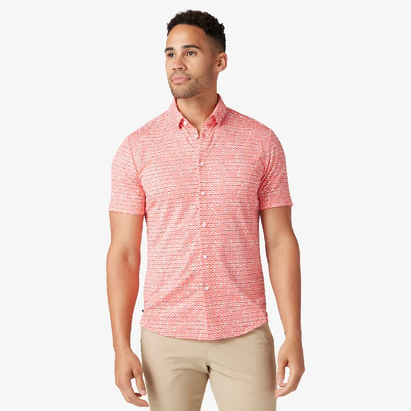 Plus Size Men's Striped Chambray Casual Shirts with a Spread Collar for a Preppy AppearanceSugar Coral Egg Print