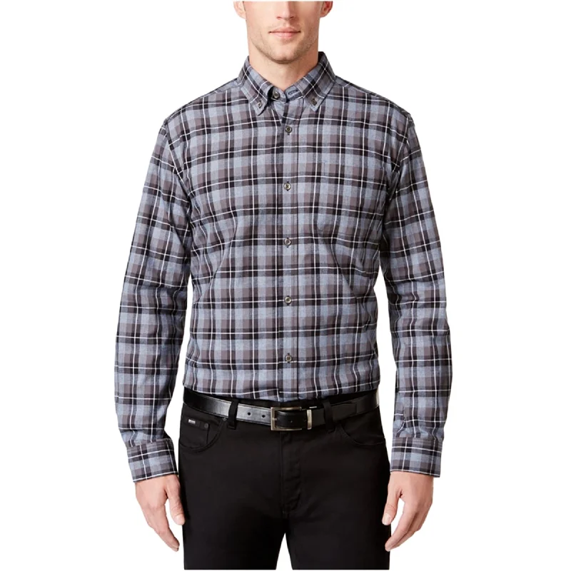 Men's Stretch - Fabric Casual Shirts in Navy Blue for a Comfortable and Flexible FitTricots St Raphael Mens Plaid Button Up Shirt