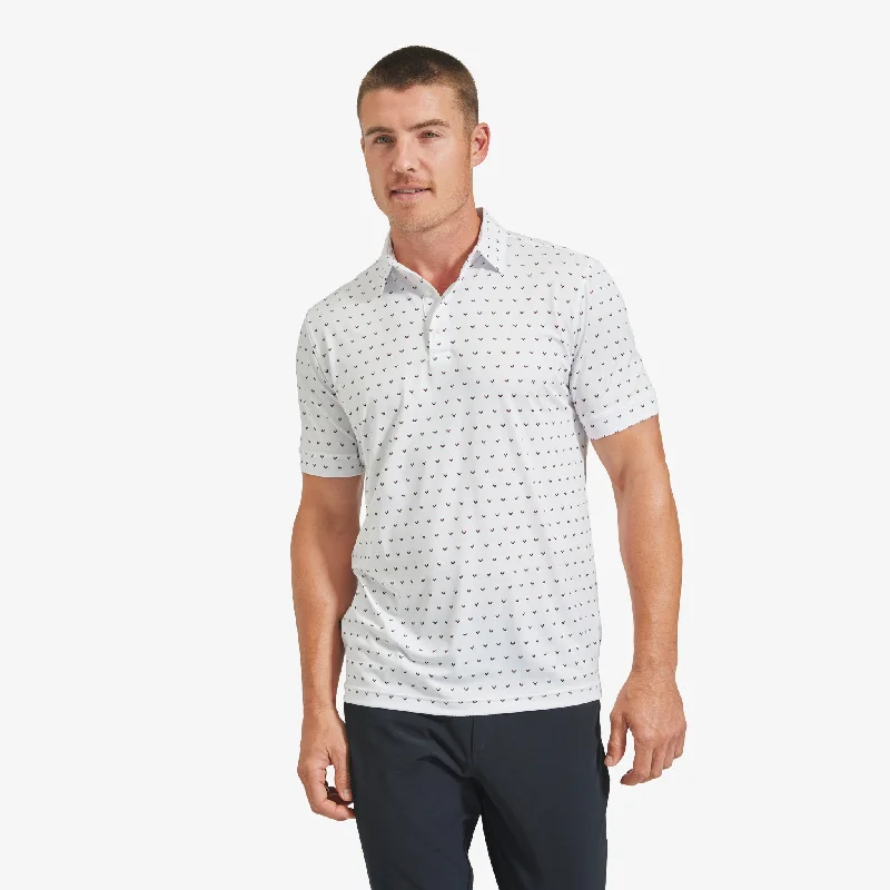 Men's Moisture - Wicking Performance Fabric Casual Shirts for Outdoor ActivitiesWhite Chevron Print