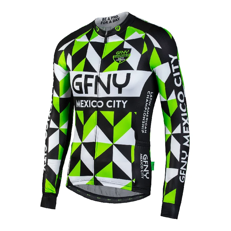 Men's Cycling Jerseys with Reflective Stripes for Safe and Stylish Rides at NightGFNY Mexico City Long Sleeve Jersey