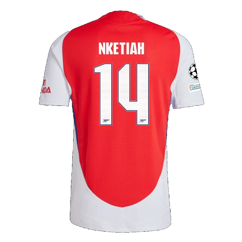 Men's Retro Soccer Jerseys of Famous Clubs from the 90s for Nostalgic Football Enthusiastsadidas Arsenal Authentic Eddie Nketiah Home Jersey w/ Champions League Patches 24/25 (Better Scarlet/White)