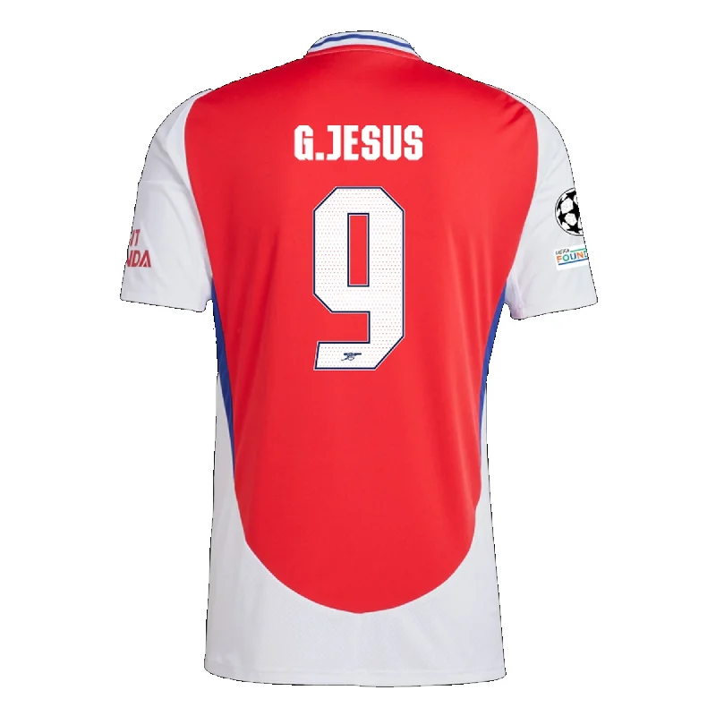 Men's Retro Hockey Jerseys with Classic Stripes and Logos for a Nostalgic Hockey Aestheticadidas Arsenal Gabriel Jesus Home Jersey w/ Champions League Patches 24/25 (Better Scarlet/White)