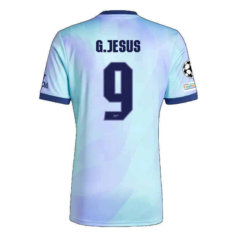 Men's Throwback Tennis Jerseys Inspired by Iconic Matches and Playersadidas Arsenal Gabriel Jesus Third Jersey w/ Champions League Patches 24/25 (Clear Aqua/Light Flash Purple)