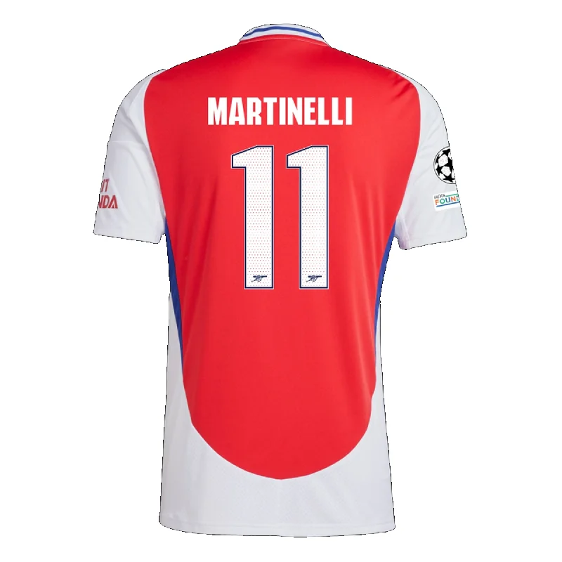 Men's Retro Hockey Jerseys with Classic Stripes and Logos for a Nostalgic Hockey Aestheticadidas Arsenal Gabriel Martinelli Home Jersey w/ Champions League Patches 24/25 (Better Scarlet/White)