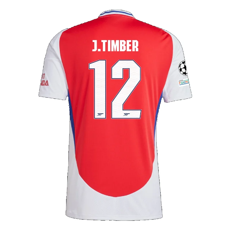 Men's Retro Soccer Jerseys of Famous Clubs from the 90s for Nostalgic Football Enthusiastsadidas Arsenal Jurrien Timber Home Jersey w/ Champions League Patches 24/25 (Better Scarlet/White)