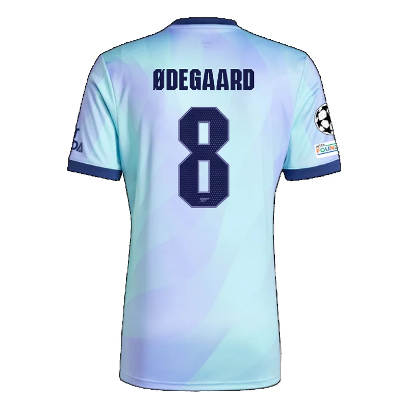 Men's Cycling Jerseys with Reflective Stripes for Safe and Stylish Rides at Nightadidas Arsenal Martin Odegaard Third Jersey w/ Champions League Patches 24/25 (Clear Aqua/Light Flash Purple)