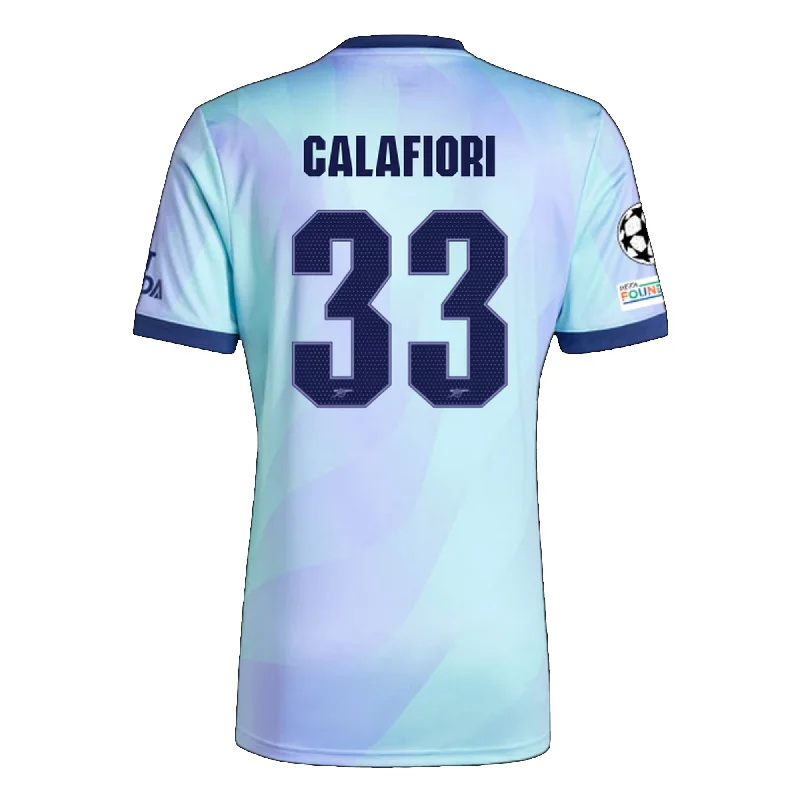 Men's NBA Authentic Team Jerseys in Official Team Colors for True Basketball Fansadidas Arsenal Riccardo Calafiori Third Jersey w/ Champions League Patches 24/25 (Clear Aqua/Light Flash Purple)