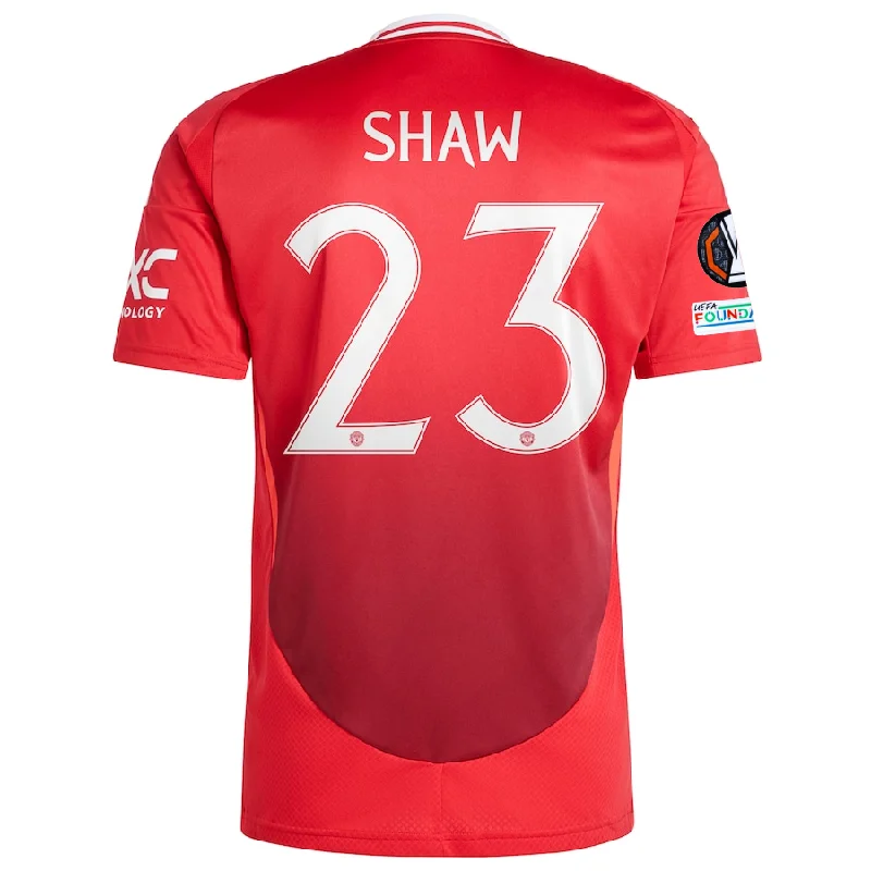 Men's Football Jerseys with Embroidered Club Badges for a Premium and Authentic Appealadidas Manchester United Luke Shaw Home Jersey w/ Europa League Patches 24/25 (MUFC Red)