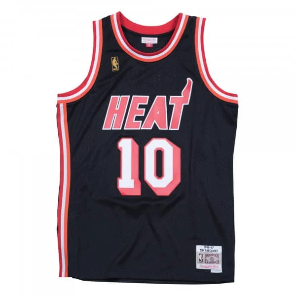 Men's Sustainable Organic Cotton Rugby Jerseys for Eco - Conscious Sports EnthusiastsM&N NBA Swingman Jersey Miami Heat Road 1996-97 Tim Hardaway