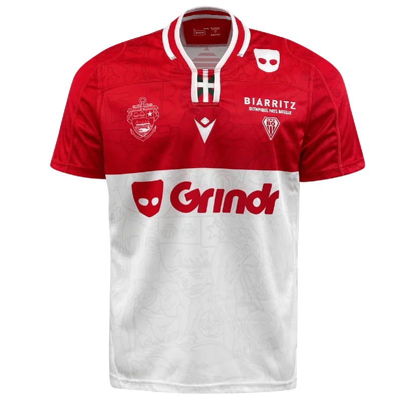 Men's Throwback Rugby Jerseys of Historic Matches and Teams for Rugby History BuffsMacron Biarritz Olympique Pays Basque 23/24 Home Jersey