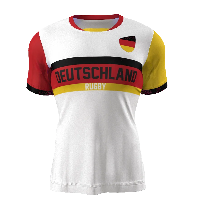 Men's Throwback Rugby Jerseys of Historic Matches and Teams for Rugby History BuffsNations of Rugby Deutschland Rugby Supporters Jersey