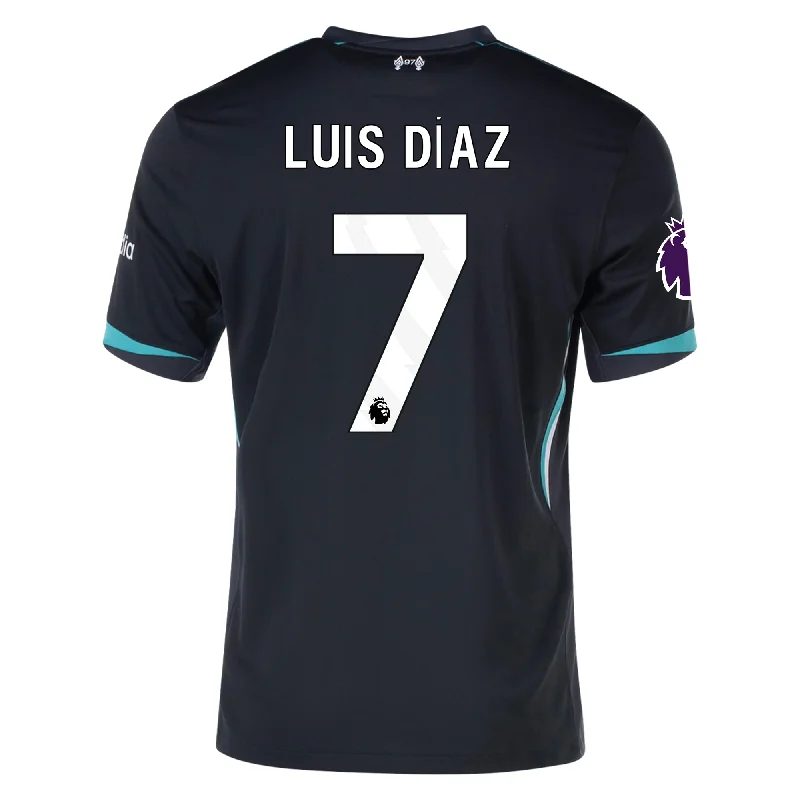 Men's Moisture - Wicking Golf Jerseys with UV Protection for Comfortable Rounds on the CourseNike Liverpool Luis Diaz Away Jersey w/ EPL Patch 24/25 (Night Forest/Washed Teal)