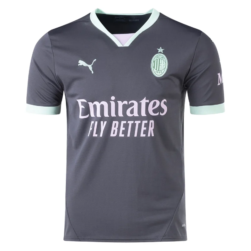 Men's Sustainable Organic Cotton Rugby Jerseys for Eco - Conscious Sports EnthusiastsPuma AC Milan Third Jersey 24/25 (Shadow Gray/Fresh Mint)