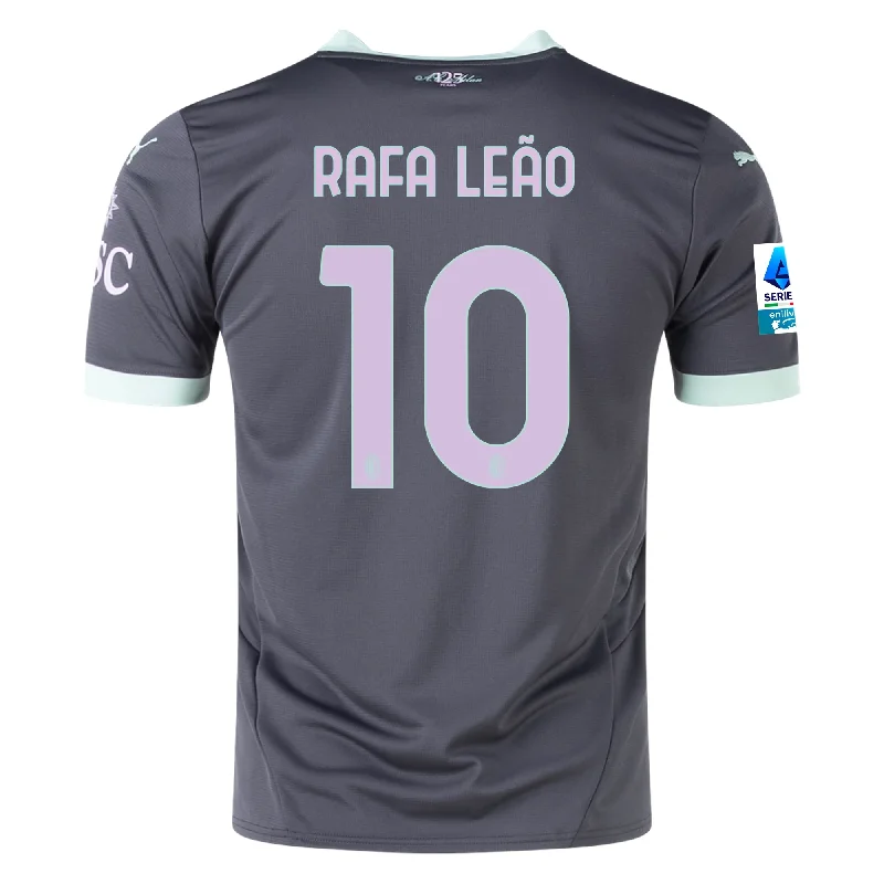 Men's Throwback Tennis Jerseys Inspired by Iconic Matches and PlayersPuma AC Milan Rafa Leao Third Jersey w/ Serie A Patch 24/25 (Shadow Gray/Fresh Mint)