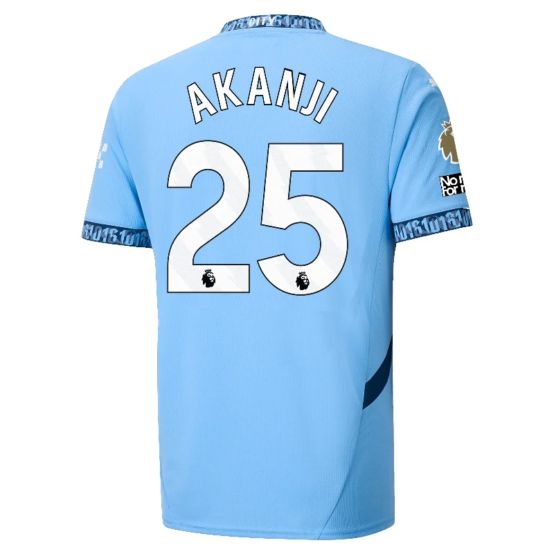 Men's Throwback Tennis Jerseys Inspired by Iconic Matches and PlayersPuma Manchester City Manuel Akanji Home Jersey w/ EPL + No Room For Racism + Club World Cup Patches 24/25 (Team Light Blue/Marine Blue)