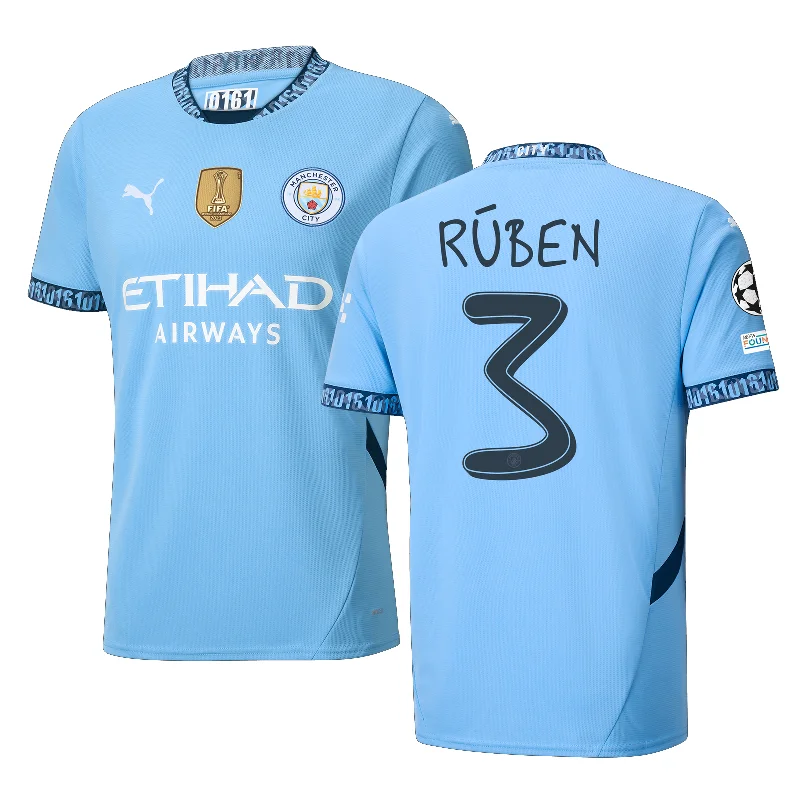 Men's Custom - Embroidered Volleyball Jerseys for Team Uniforms or Personalized GearPuma Manchester City Rúben Dias Home Jersey w/ Champions League + Club World Cup Patch 24/25 (Team Light Blue/Marine Blue)