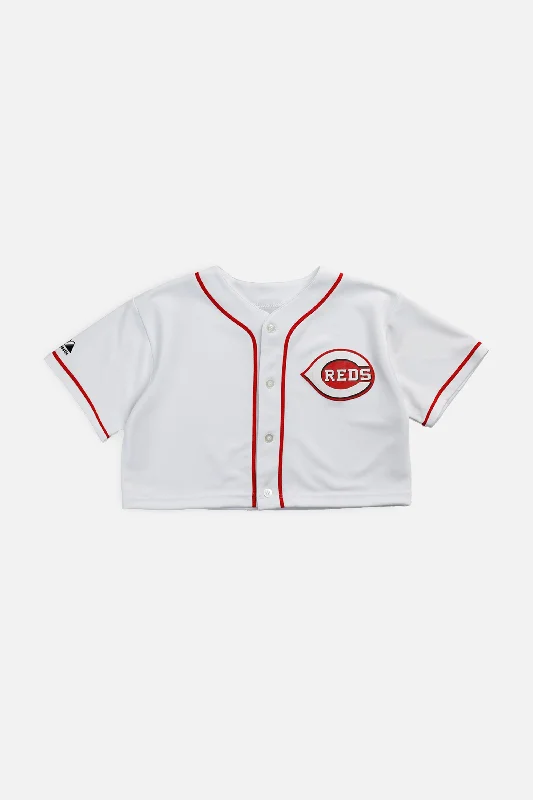 Men's Retro Hockey Jerseys with Classic Stripes and Logos for a Nostalgic Hockey AestheticRework Crop Cincinnati Reds MLB Jersey - S