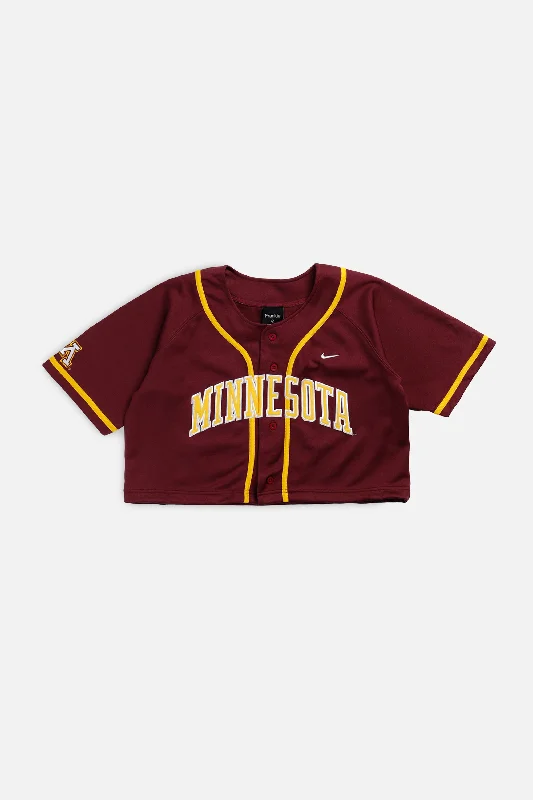 Men's Limited - Edition Cricket Jerseys Commemorating Historic Matches for Die - Hard Cricket LoversRework Crop Minnesota Golden Gophers NCAA Baseball Jersey - M