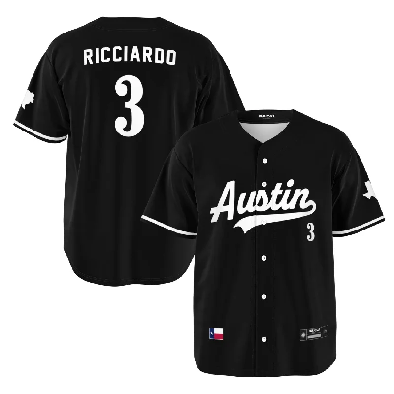 Men's Throwback Tennis Jerseys Inspired by Iconic Matches and PlayersRicciardo - Jet Black Austin Jersey