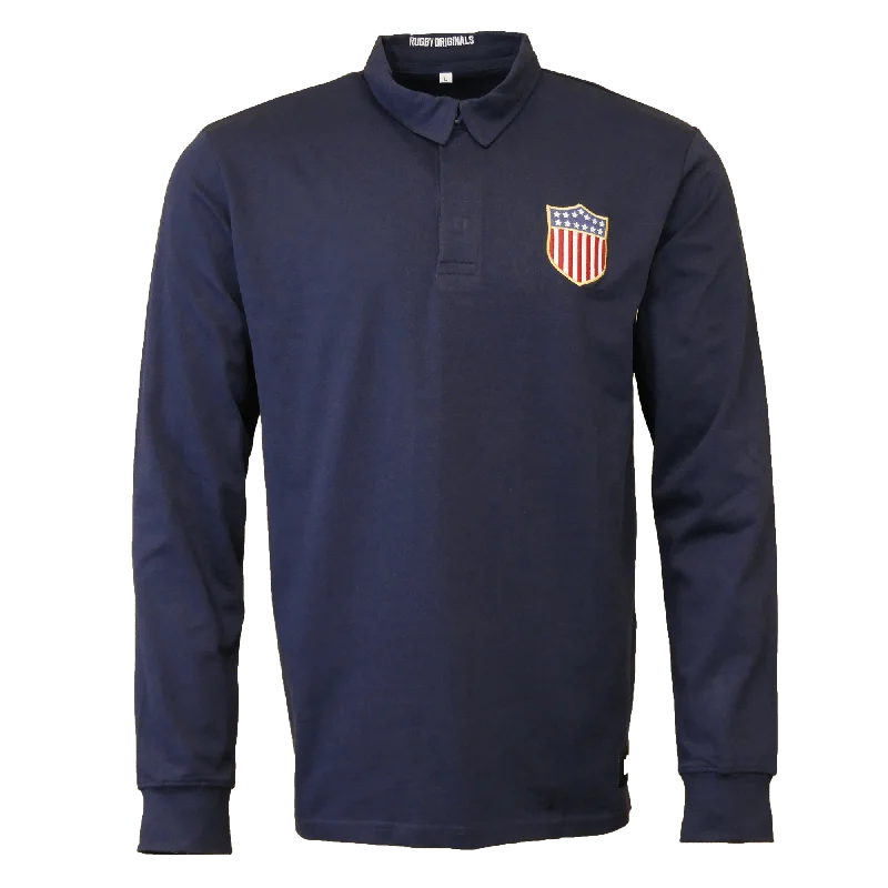 Men's Throwback Tennis Jerseys Inspired by Iconic Matches and PlayersUSA Rugby Navy Heritage Classic Jersey by Rugby Originals