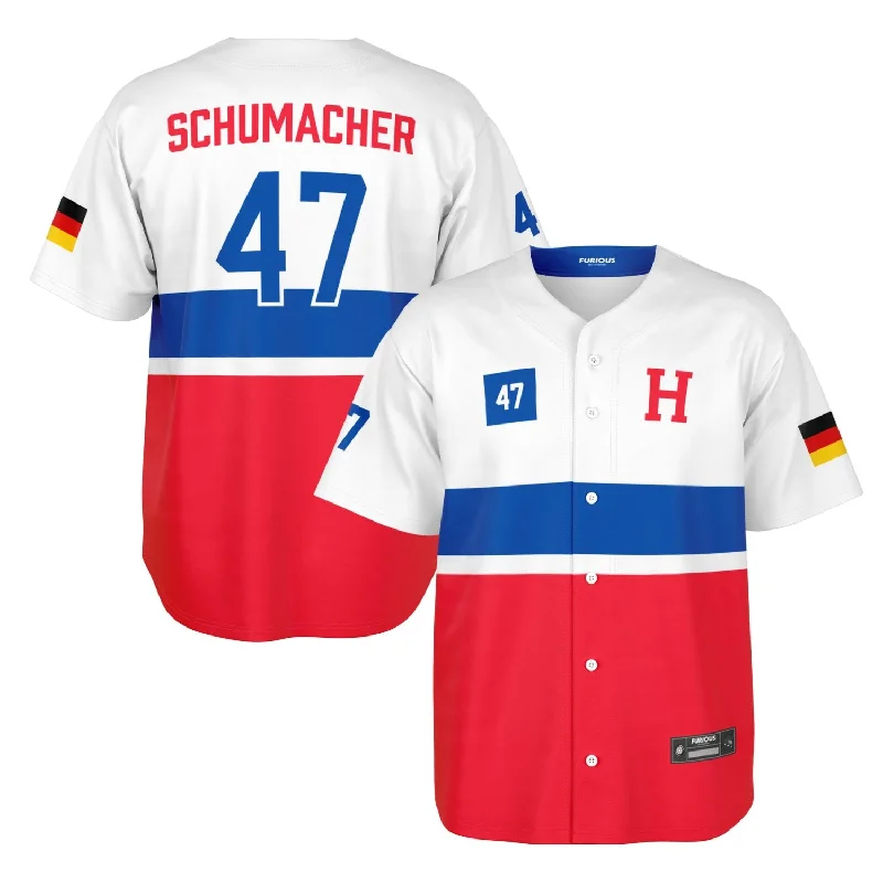 Men's Limited - Edition Cricket Jerseys Commemorating Historic Matches for Die - Hard Cricket LoversSchumacher - Striped Alternate Jersey