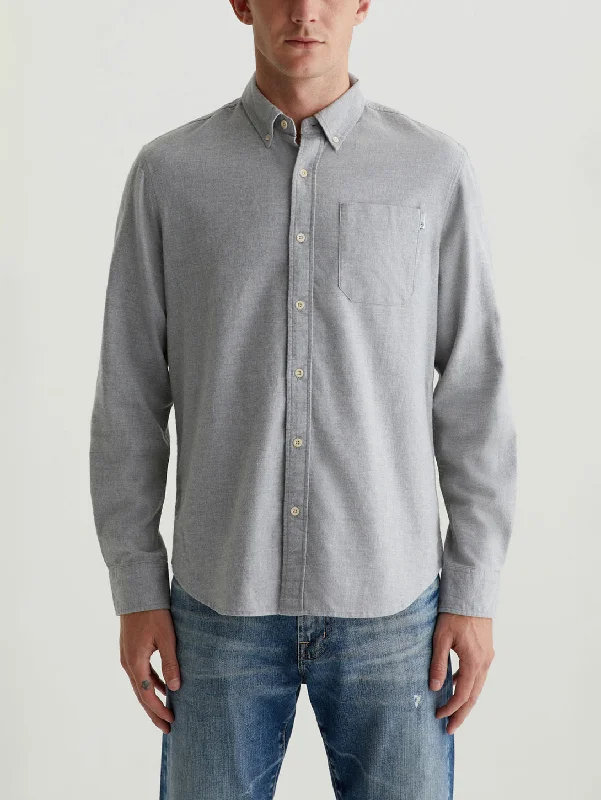 Men's Jeans with a Frayed Hem for a Casual and Effortless StyleAiden Dress Shirt - Heather Grey