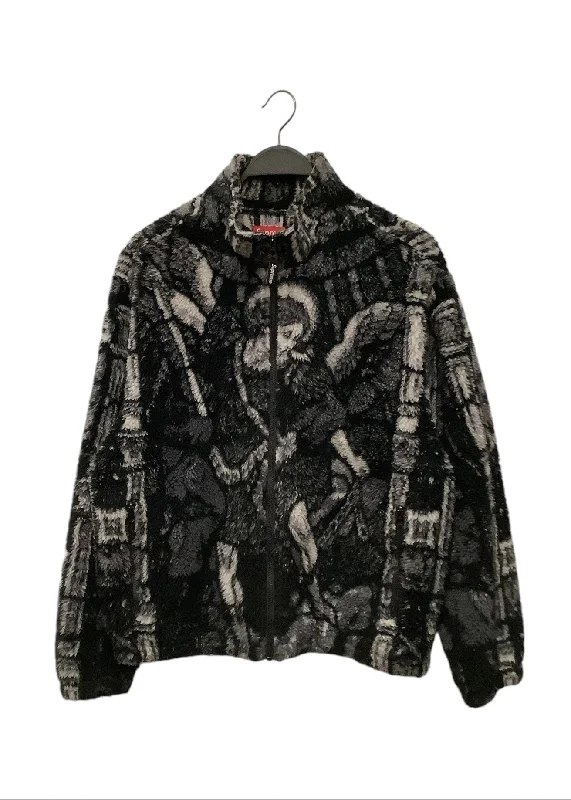 Fleece - lined men jackets for cold - weather commutingSupreme/Fleece Jkt/M/BLK/All Over Print/Saint Micheal