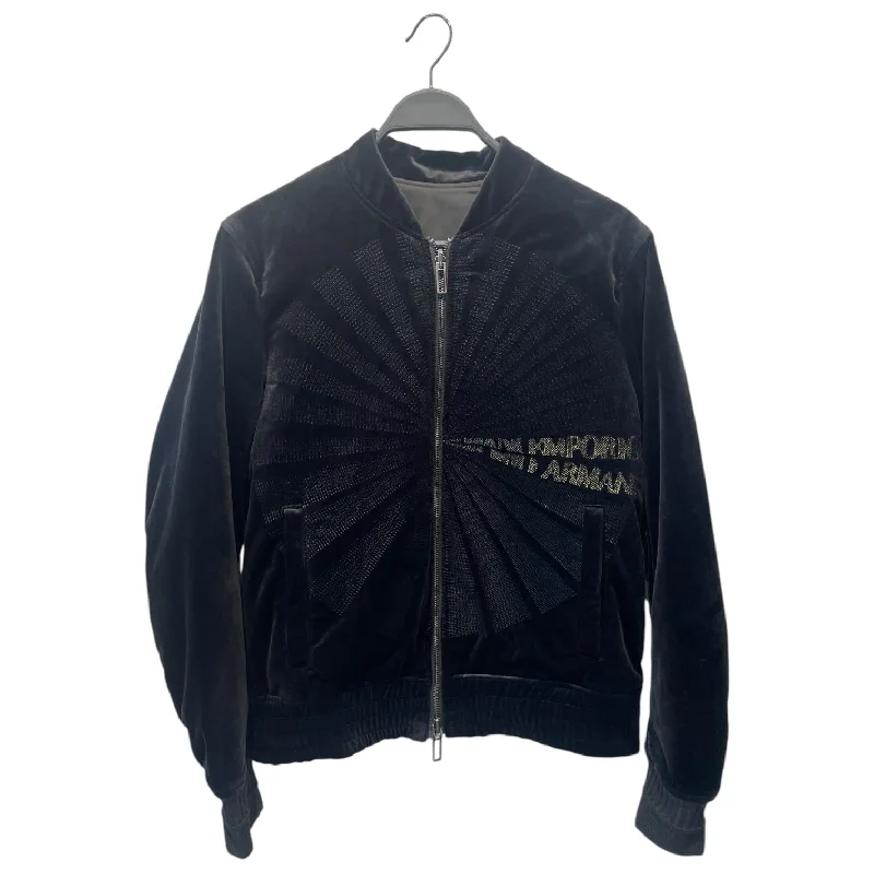 Men jackets with a built - in hood that can be stowed away when not in useEMPORIO ARMANI/Blouson/BLK/Velvet Reversible