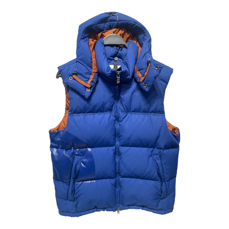 Embroidered men jackets with intricate floral designs for a unique aestheticTHE NORTH FACE/JUNYA WATANABE COMME des GARCONS/Puffer Vest/L/Nylon/BLU/Down Vest Blue/Orange inside