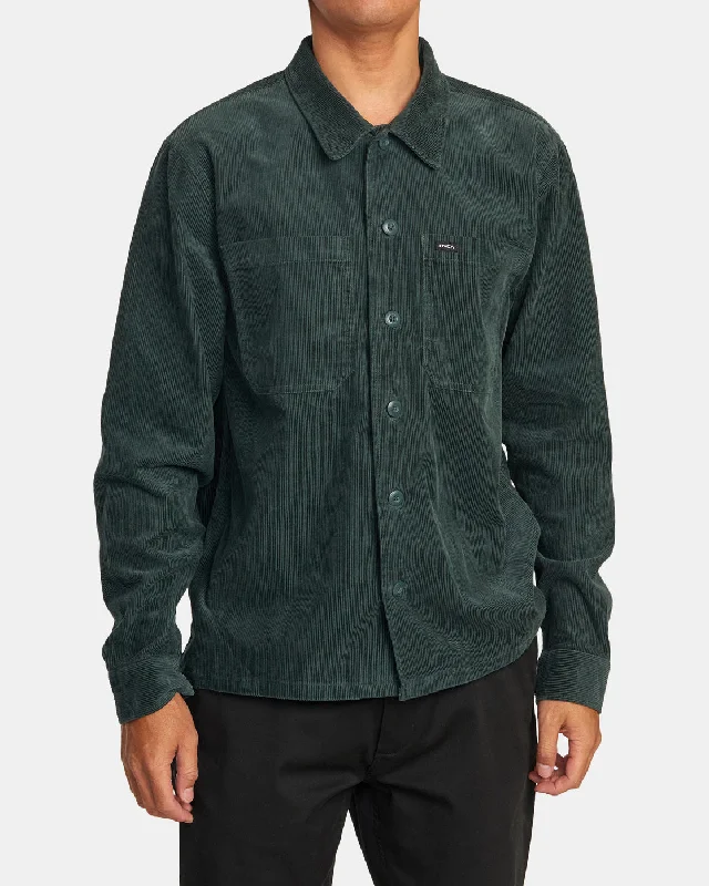 Corduroy men jackets in earthy tones for a rustic charmAmericana Corduroy Overshirt - Hunter Green